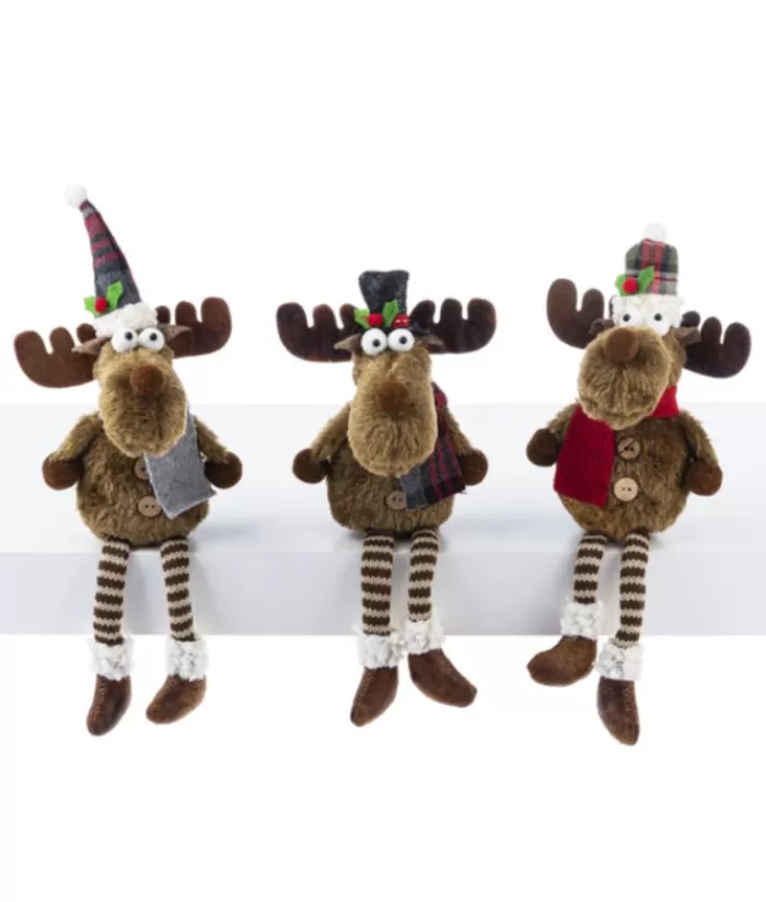 Boutique de Noël Peluches De Noël*Moose,Grey Scarf