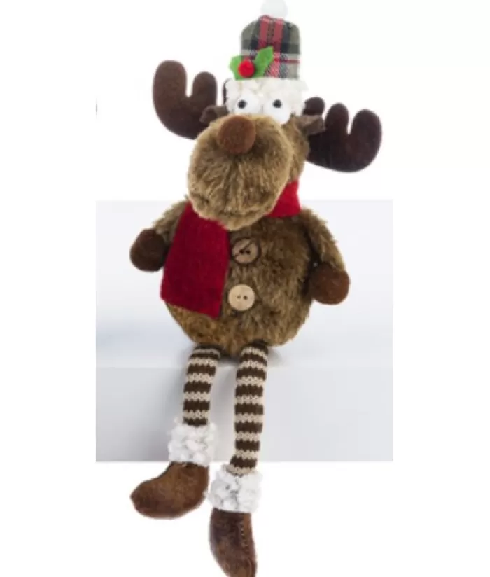 Boutique de Noël Peluches De Noël*Moose,Red Scarf