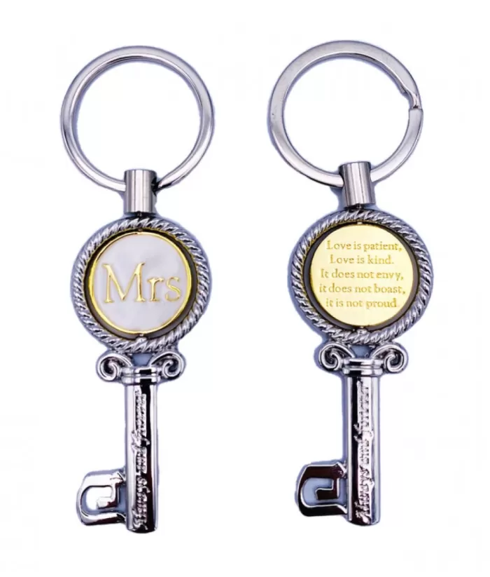 Boutique de Noël Mr & Mrs Keyholder Set. Wedding Gift.