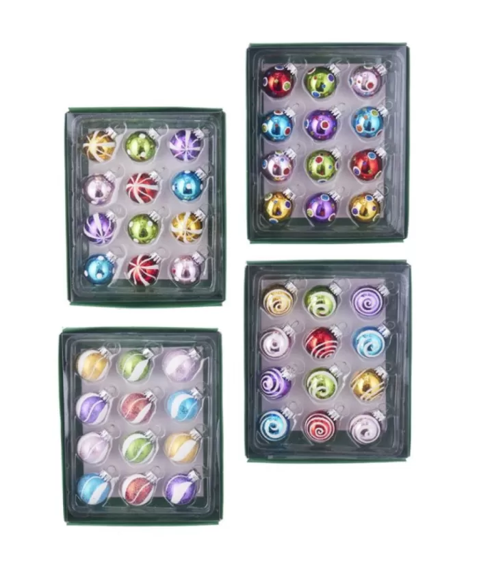 Boutique de Noël Multicoloured Glass Ornaments, 25Mm, 12 Per Box