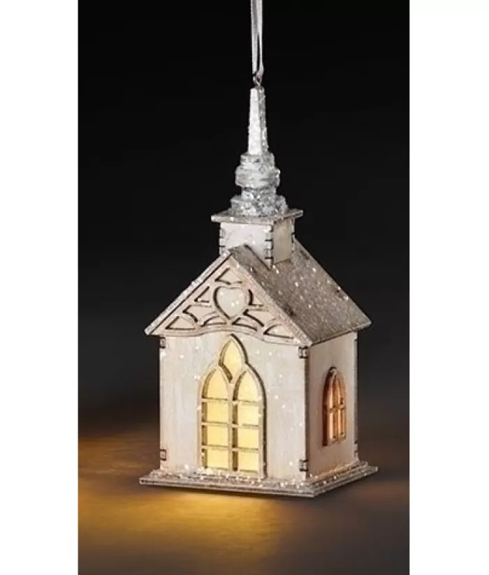 Boutique de Noël Lanternes*Nordic Village Ornament, Illuminated Church, Led