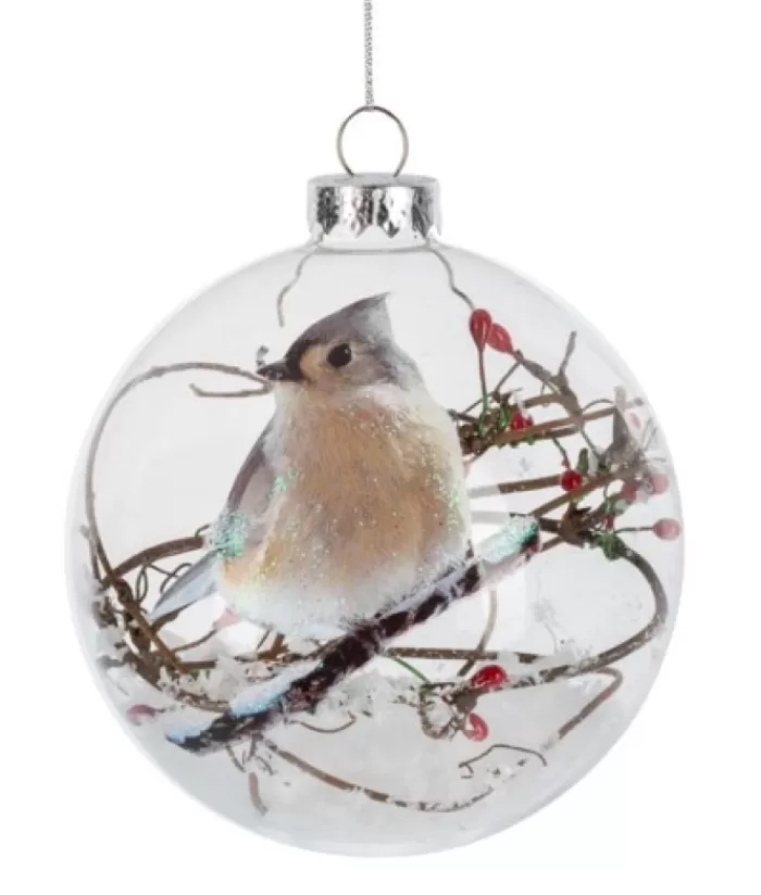 Boutique de Noël Animaux*Ornamant, Glass Ball, Tufted Titmouse