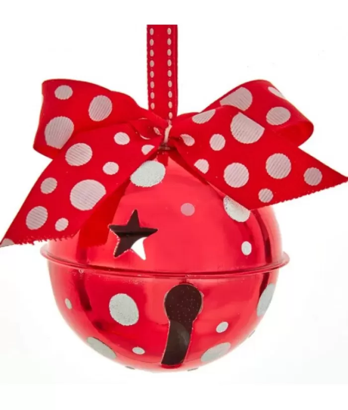 Boutique de Noël Cloches & Grelots*Ornament, 90Mm Red Bell With White Polka Dots