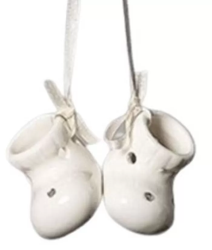 Boutique de Noël Famille & Amitiés*Ornament, Baby'S First Shoes, White