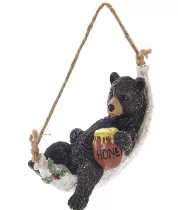 Boutique de Noël Animaux*Ornament, Bear On Birch Branch With Honey.