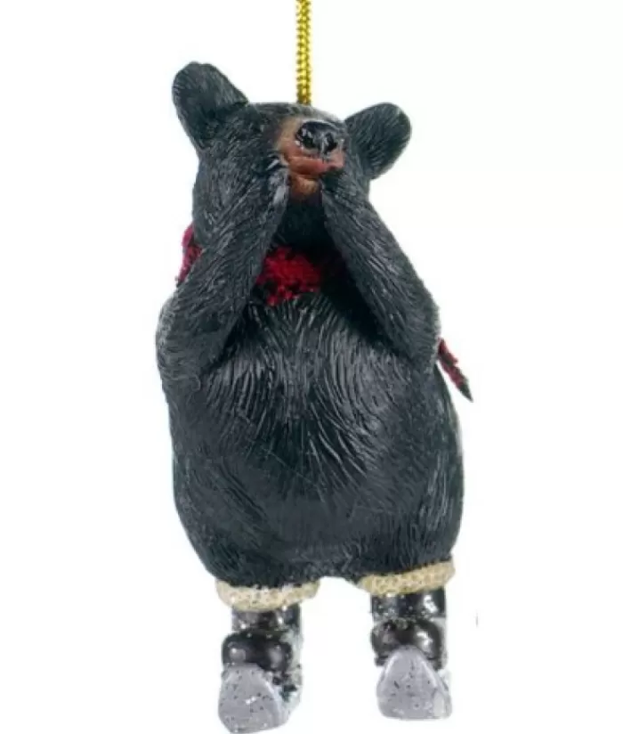 Boutique de Noël Loisirs & Professions*Ornament, Black Bear On Skates