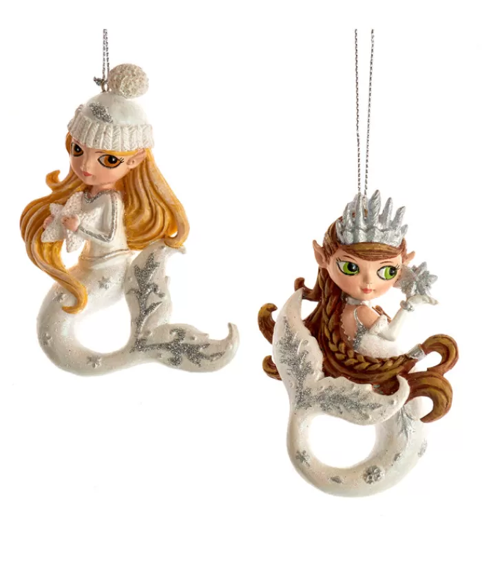 Boutique de Noël La Mer*Ornament, Brown Haired Mermaid, With Silver Spangling