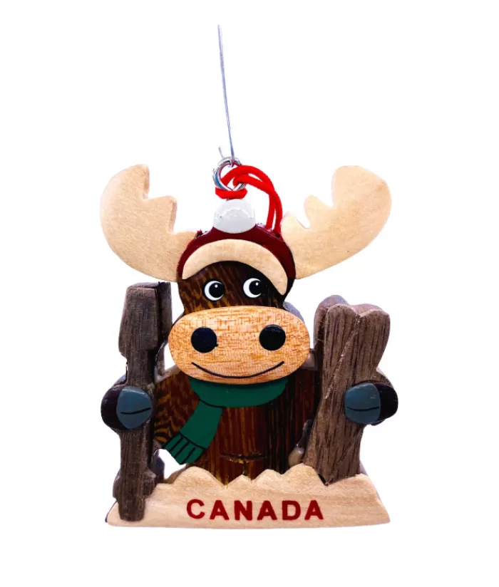 Boutique de Noël Animaux*Ornament, Canada Souvenir, Moose With Skis