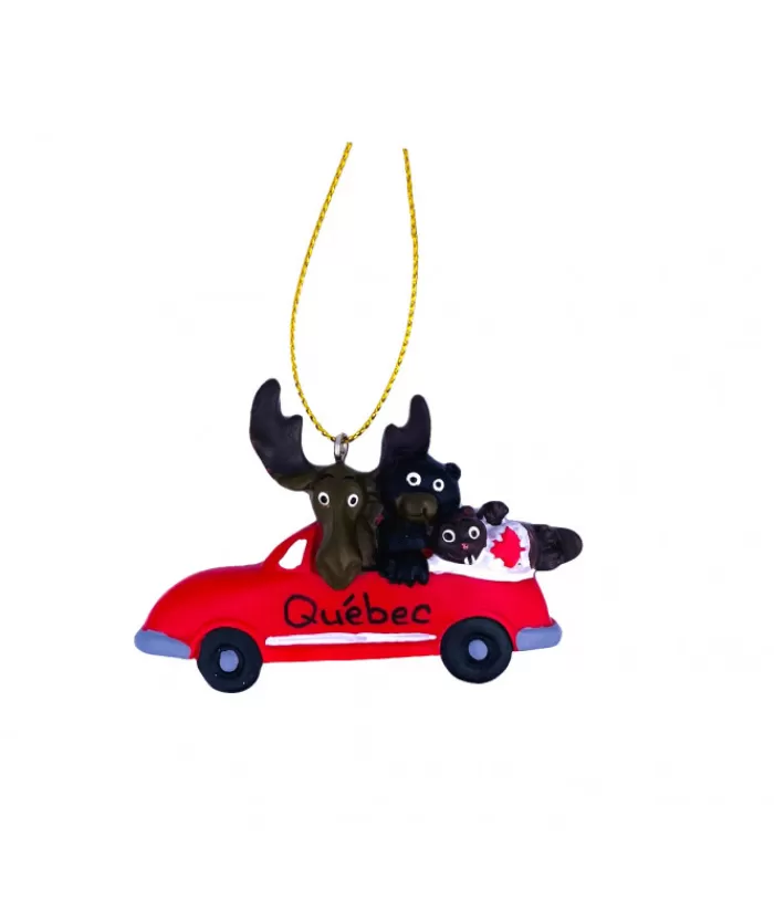 Boutique de Noël Animaux*Ornament, Canadian Wildlife Traveling In Car