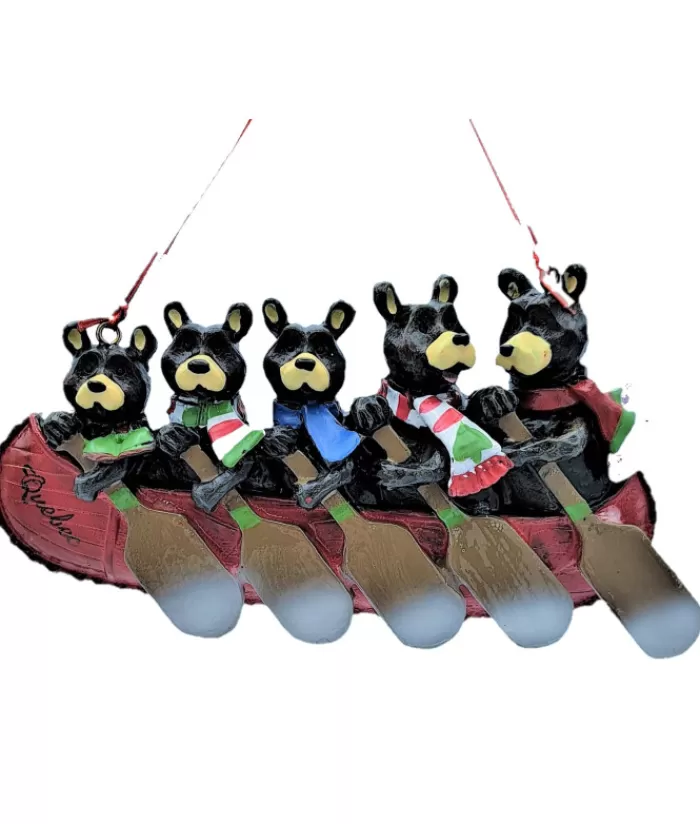 Boutique de Noël Animaux*Ornament, Canoe With Family Of 5 Bears