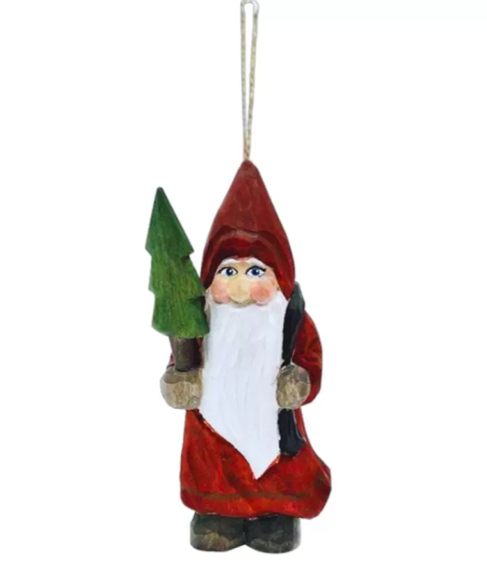 Boutique de Noël Gnomes & Lutins*Ornament, Carved Wood Santa