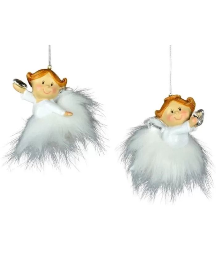 Boutique de Noël Ornament, Child With Feather Trim