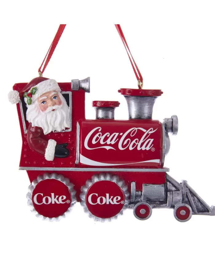 Boutique de Noël Anges & Père Noël*Ornament, Coca Cola Train Locomotive With Engineer Santa