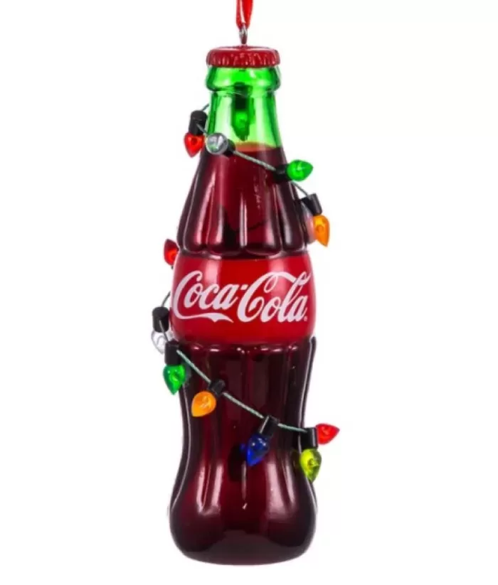 Boutique de Noël Ornament, Coke Bottle With String Of Xmas Lights