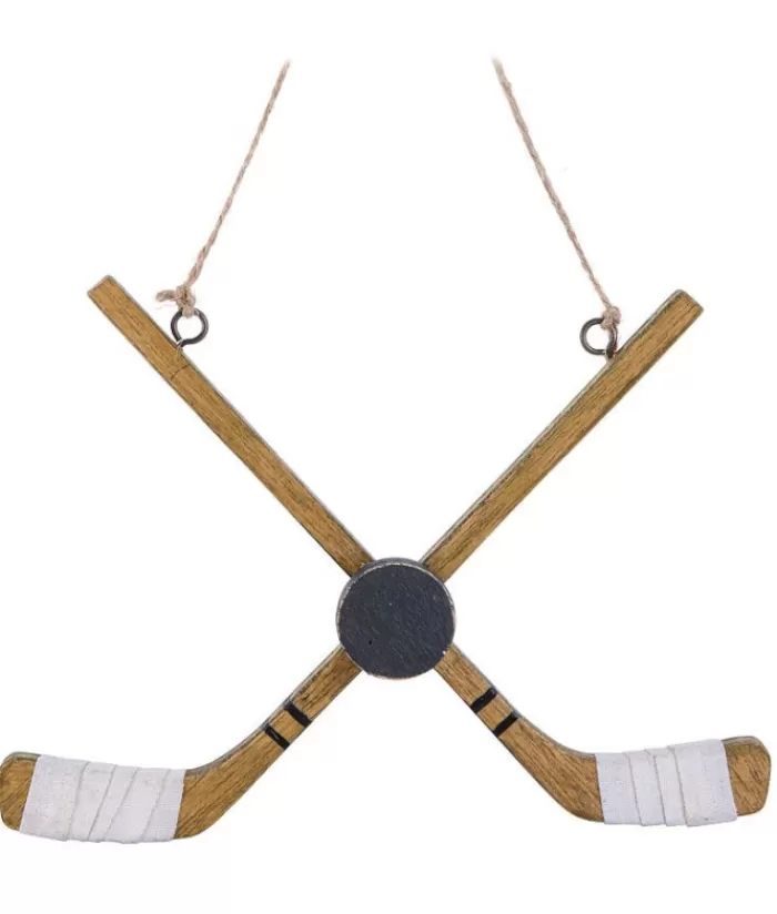 Boutique de Noël Sports*Ornament, Crossed Hockey Sticks With Puck