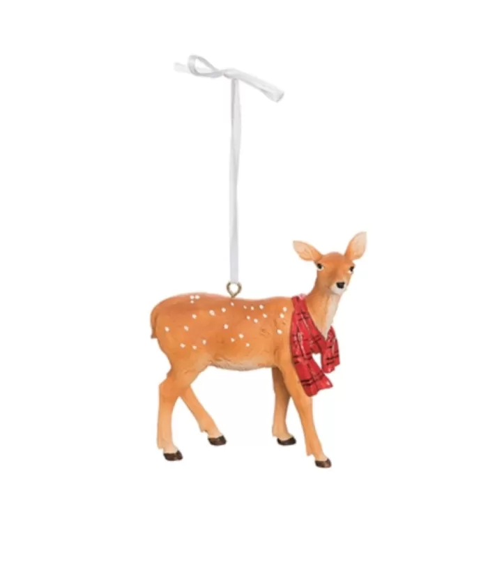 Boutique de Noël Ornament, Doe With Red Scarf