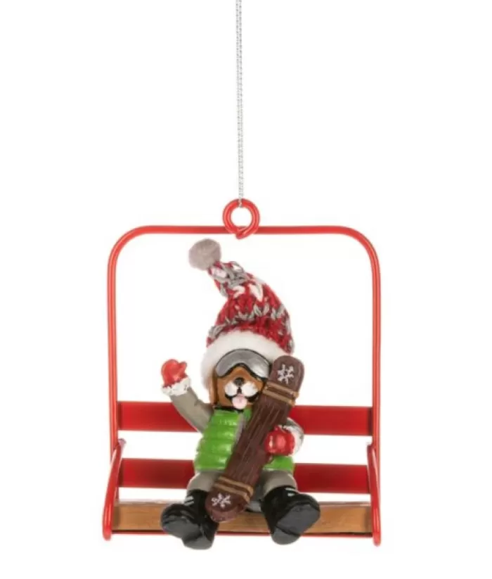 Boutique de Noël Ornament, Dog On The Ski Chairlift