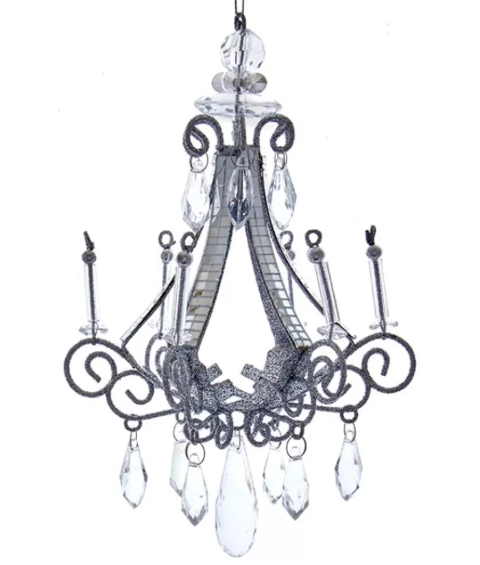 Boutique de Noël Divers*Ornament, Elegant Silver Chandelier, With Acrylic Crystals