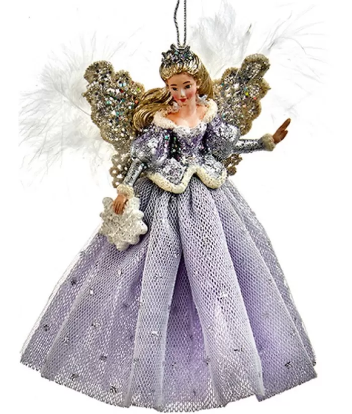 Boutique de Noël Anges & Père Noël*Ornament, Elegant Snow Queen , In A Lavender And Blue Gown