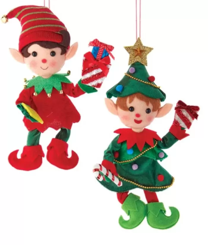 Boutique de Noël Gnomes & Lutins*Ornament, Elf, Red And Green