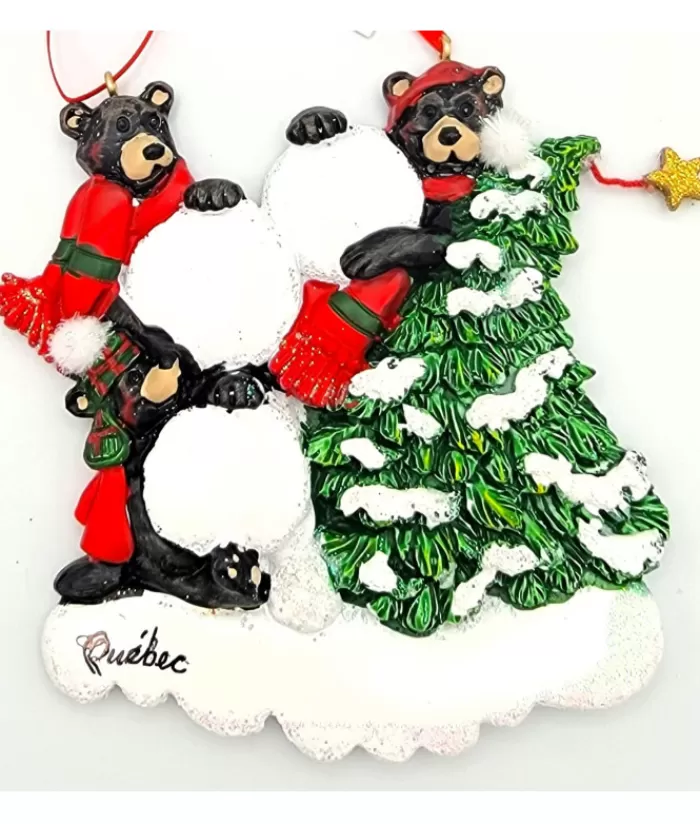 Boutique de Noël Animaux*Ornament, Family Of 3 Black Bears