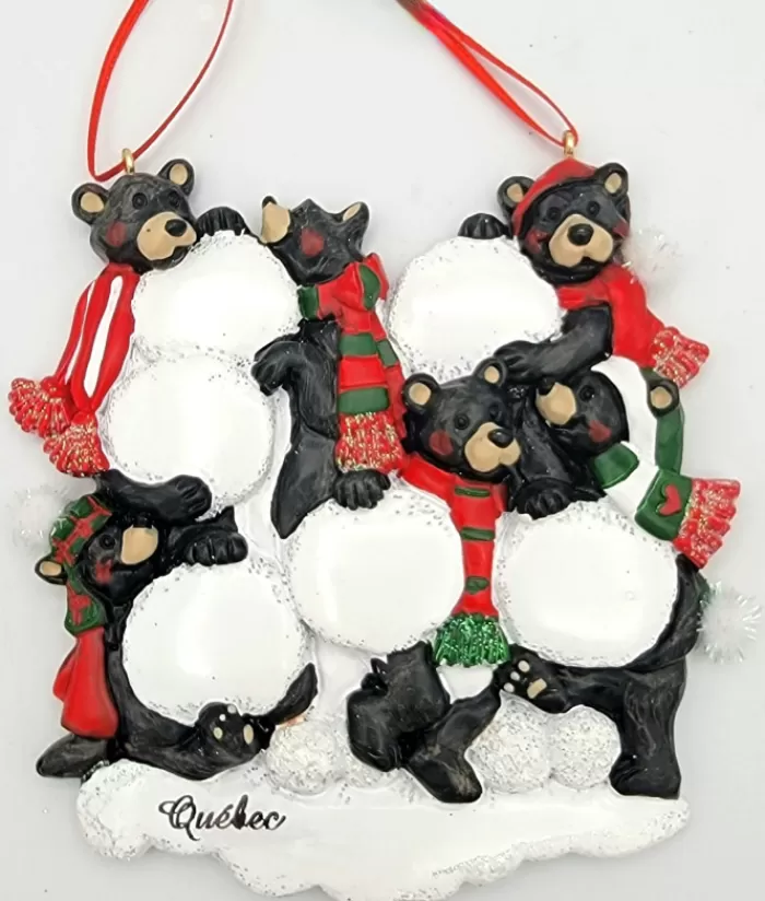 Boutique de Noël Animaux*Ornament, Family Of 6 Black Bears