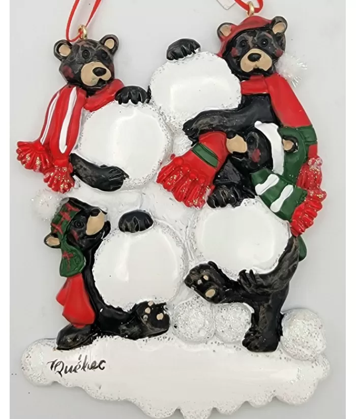 Boutique de Noël Animaux*Ornament, Family Of Four Black Bears