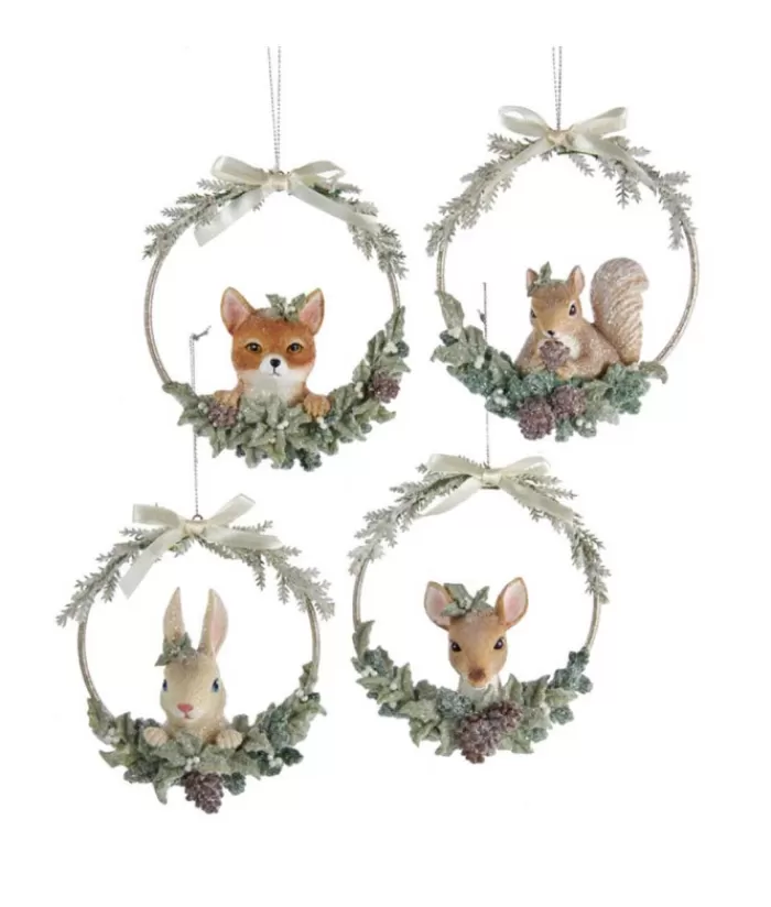 Boutique de Noël Animaux*Ornament, Fawn In Wreath