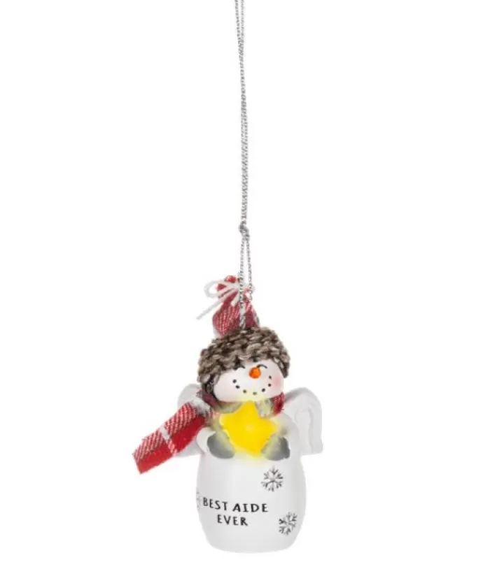 Boutique de Noël Loisirs & Professions*Ornament, Festive Snowman With Message "Best Aide Ever"