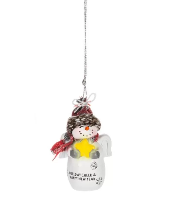 Boutique de Noël Sentiments*Ornament, Festive Snowman With Message "Holiday Cheer, Happy New Year"