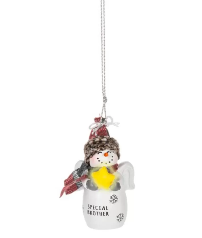 Boutique de Noël Famille & Amitiés*Ornament, Festive Snowman With Message "Special Brother"