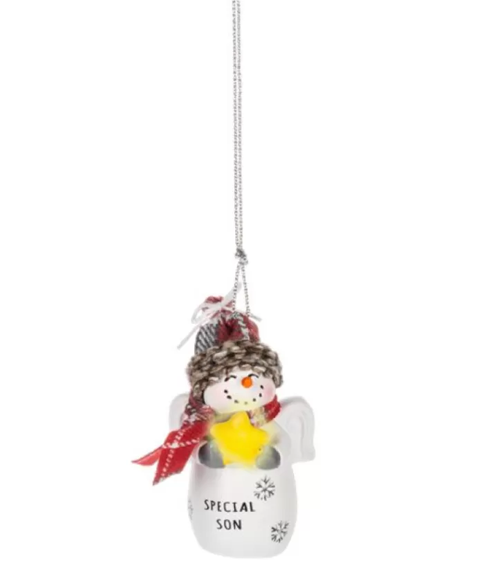 Boutique de Noël Famille & Amitiés*Ornament, Festive Snowman With Message "Special Son"