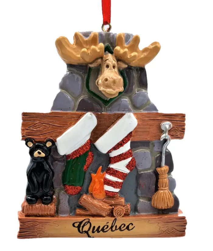 Boutique de Noël Animaux*Ornament, Fireplace With Moose Head