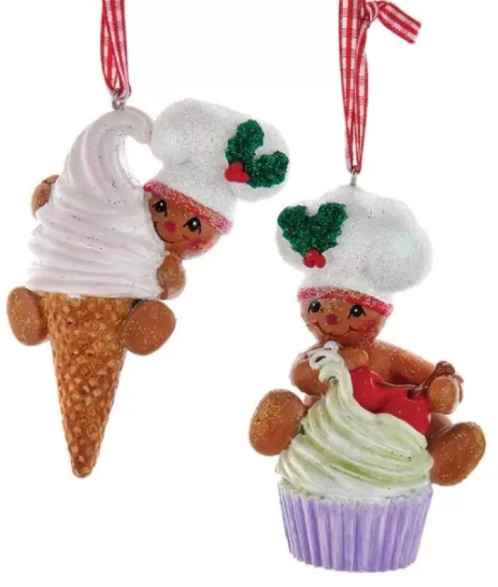 Boutique de Noël Nourriture & Breuvages*Ornament, Gingerbread Boy With Cupcake