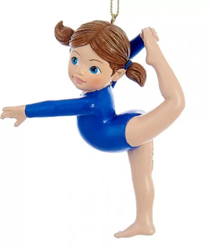 Boutique de Noël Sports*Ornament, Girl Gymnast In Blue Leotard