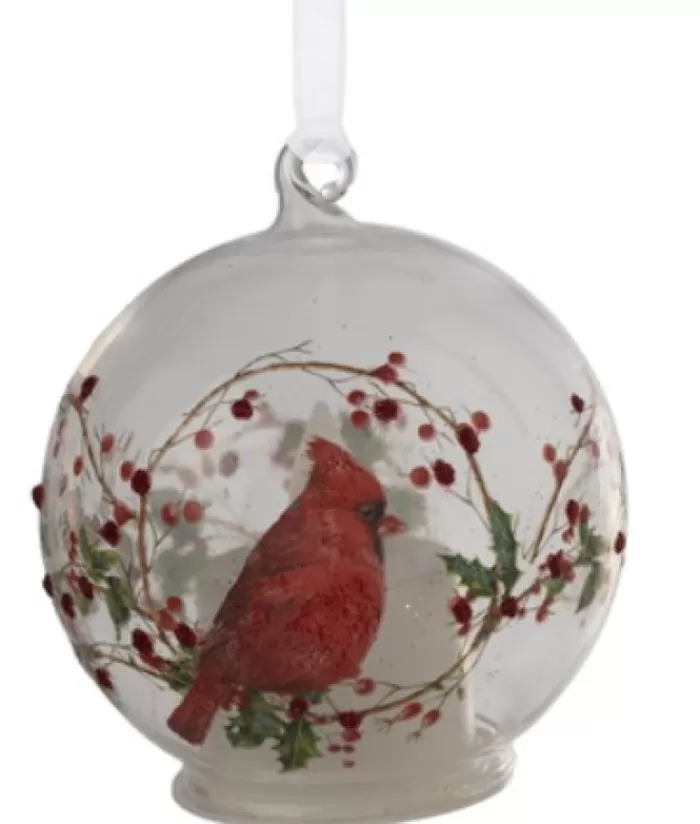 Boutique de Noël Animaux*Ornament, Glass Ball, Cardinal With Led