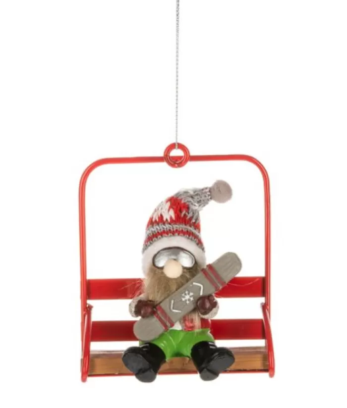 Boutique de Noël Sports*Ornament, Gnome On The Ski Chairlift