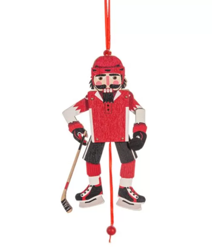 Boutique de Noël Sports*Ornament, Hockey Player, Pull Toy