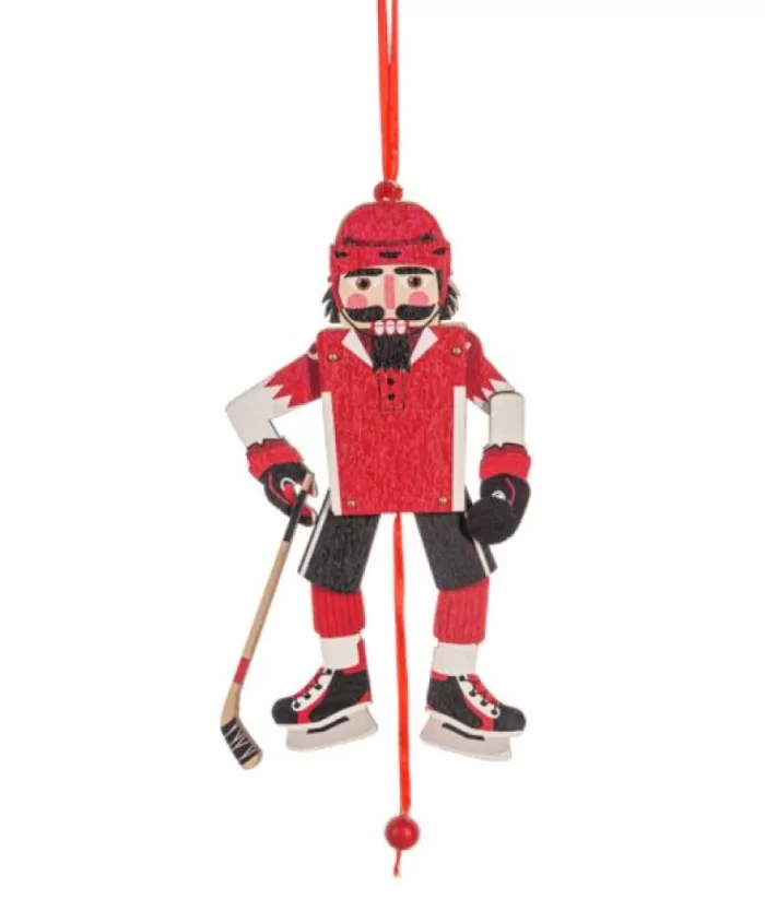 Boutique de Noël Ornament, Hockey Player, Pull Toy