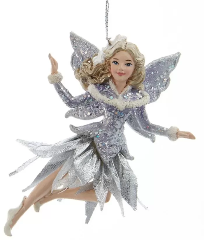 Boutique de Noël Ornament, Icy Periwinkle Fairy Flying