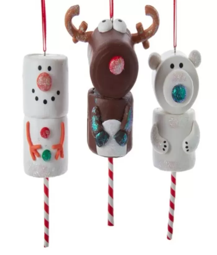 Boutique de Noël Pains D'épices & Bonbons*Ornament, Marshmallow Polar Bear On A Stick