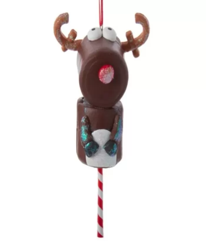 Boutique de Noël Ornament, Marshmallow Reindeer On A Stick