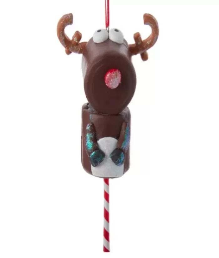 Boutique de Noël Pains D'épices & Bonbons*Ornament, Marshmallow Reindeer On A Stick