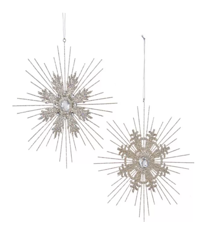 Boutique de Noël Ornament, Metal Glitter Snowflake