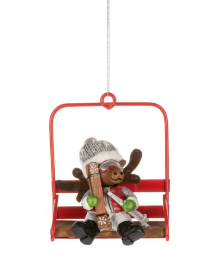 Boutique de Noël Loisirs & Professions*Ornament, Moose On The Ski Chairlift