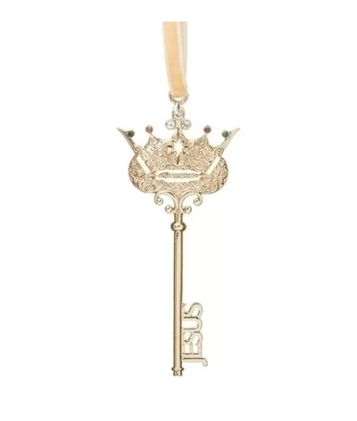 Boutique de Noël Sentiments*Ornament, Ornate Key With "Jesus " Wording