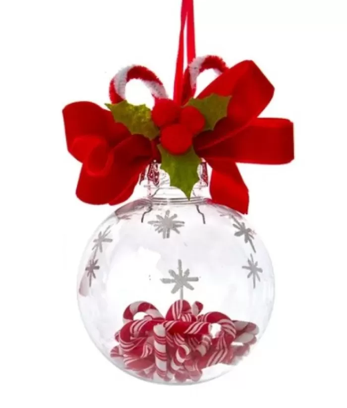 Boutique de Noël Ornament, Peppermint Glass Ball