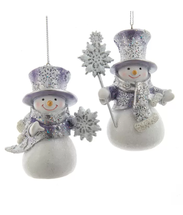 Boutique de Noël Bonhommes De Neige*Ornament, Periwinkle Snowman, Glittered