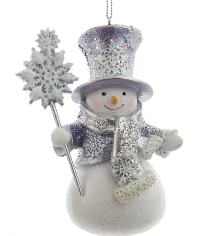 Boutique de Noël Bonhommes De Neige*Ornament, Periwinkle Snowman, Glittered