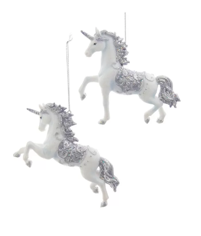 Boutique de Noël Ornament, Periwinkle Unicorn, Glittering